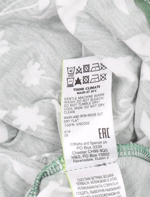 Marks & Spencer Womens Green Floral Tunic Blouse Size 16