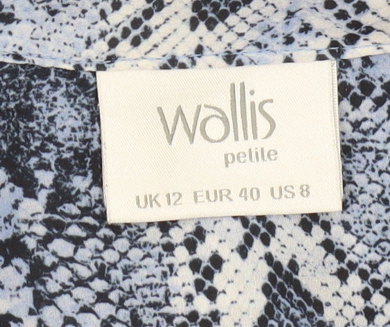 Wallis Women’s Blue Animal Print Tunic Blouse Size 12