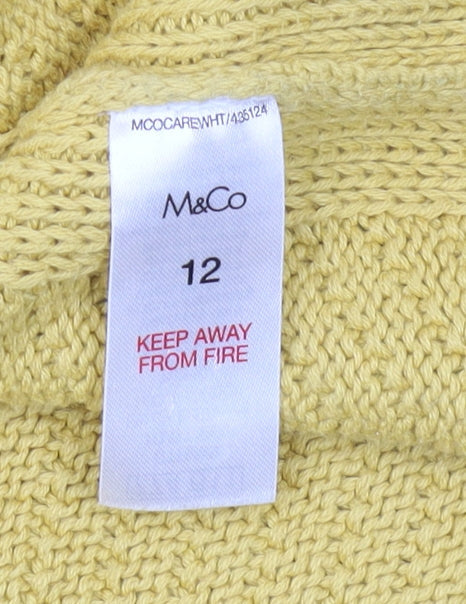 M&Co Women's Yellow Pullover Jumper Size 12