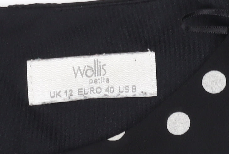 Wallis Women’s Petite Black Polka Dot Dress UK 12