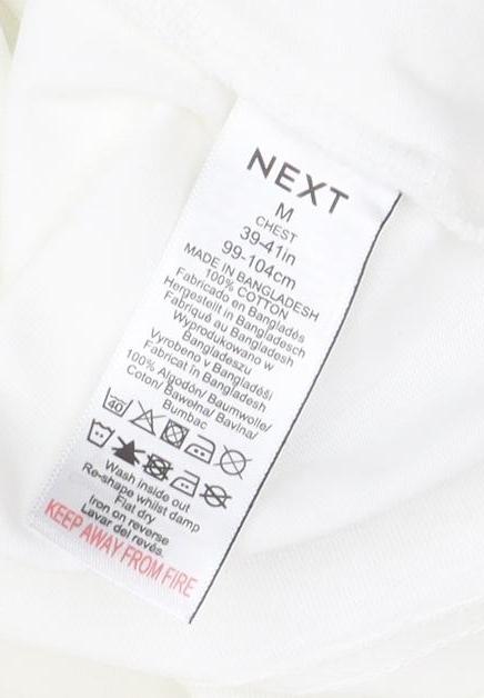 Next Men's White Sports Graphic Cotton T-Shirt M