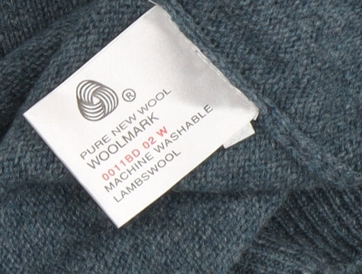 EWM Men's Blue Wool Pullover Jumper Size L V-Neck