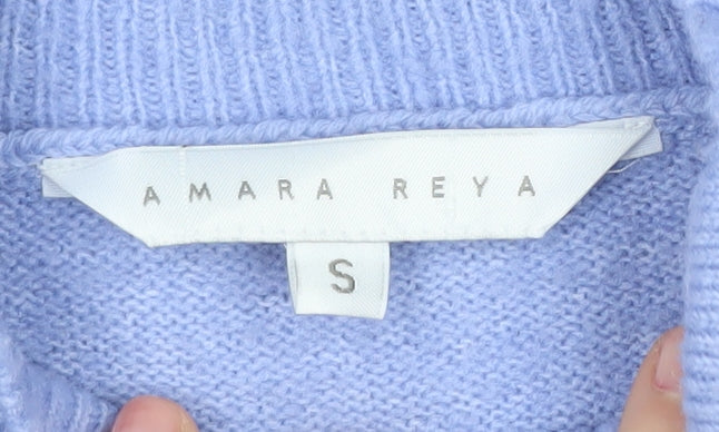Amara Reya Women's Blue Mock Neck Pullover Jumper S
