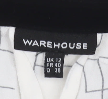 Warehouse Women’s Geometric Long Sleeve Top, Size 12