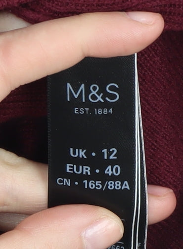 Marks & Spencer Women's Red Crew Neck Pullover Jumper