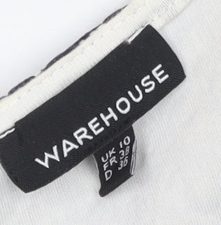 Warehouse Womens Black A-Line Floral Dress, Size 10