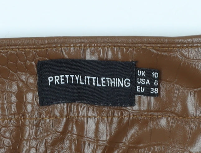PRETTYLITTLETHING Women's Brown Trousers Size 10