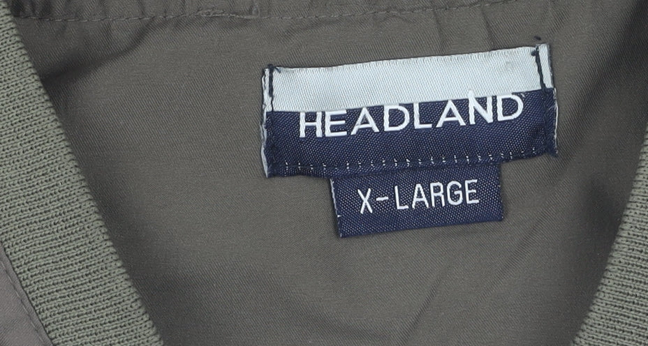 Headland Men's Green Bomber Jacket XL Stand-Up Collar