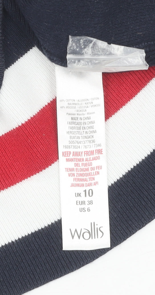 Wallis Women's Multicoloured Stripe Pullover Jumper, Size 10