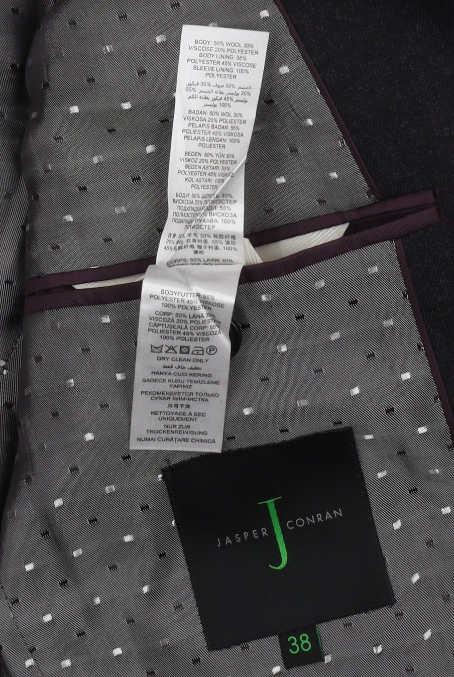 Jasper Conran Men's Black Blazer, Size 38, Classic Fit