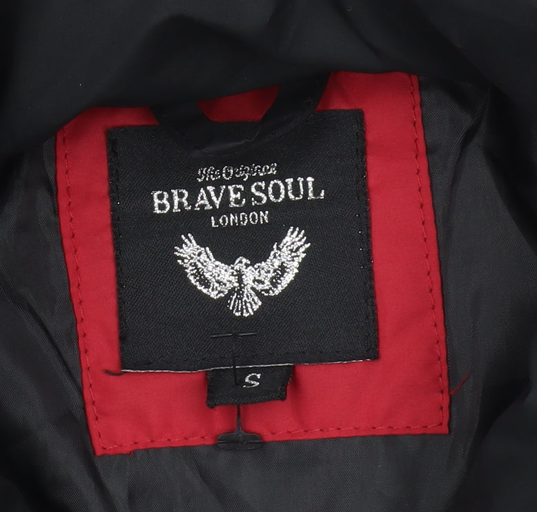 Brave Soul Men's Red Puffer Waistcoat S