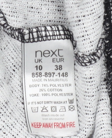 Next Women's Grey Lace Accent Long Sleeve Top Size 10