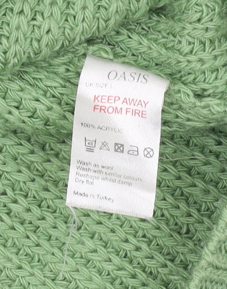 Oasis Women's Green Pullover Jumper Size L