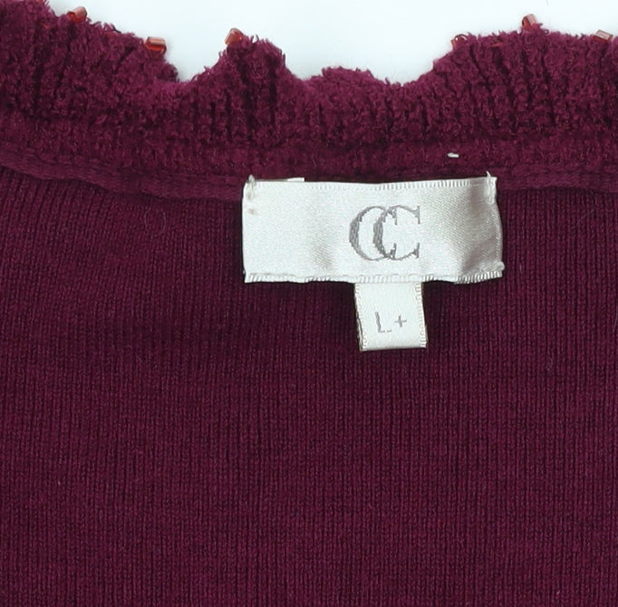 Country Casuals Women's Purple Cardigan, Size L, V-Neck