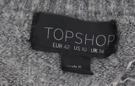 Topshop Women's Grey Crew Neck Pullover Jumper Size 14