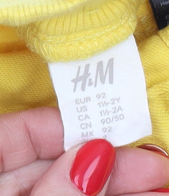 H&M Unisex Baby Yellow Shorts 18-24 Months Casual Cotton
