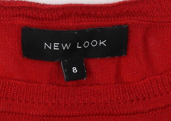 New Look Women's Red Pullover Jumper Size 8