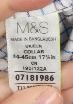 Marks & Spencer Men's Multicoloured Check Shirt 44-45