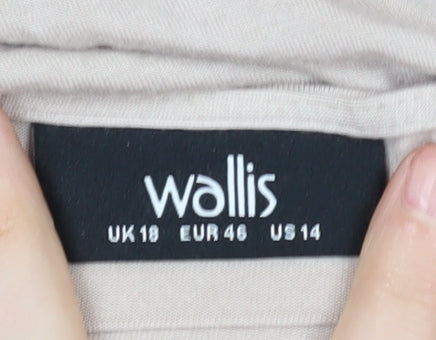 Wallis Women Beige Rhinestone T-Shirt Size 18