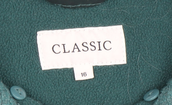 Classics Women's Green Wool Zip Jacket, Size 16