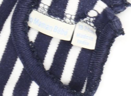 Close-up detail of Charming girls’ blue striped a-line dress, 12-18 months