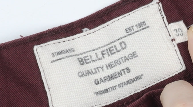 Bellfield Men's Red Chino Trousers Medium Regular