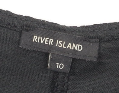 River Island Women's Black Lace Wrap Blouse Size 10