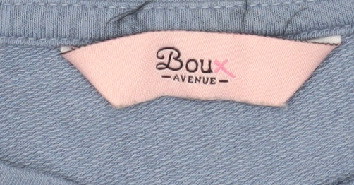 Boux Avenue Women's Blue Crew Neck Cropped Jersey Top