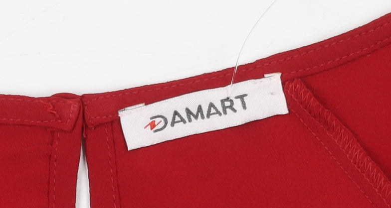 Damart Women's Red Flared Sleeve Top