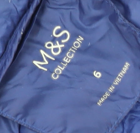Marks & Spencer Women's Blue Puffer Jacket, Size 6, Autumn Essential