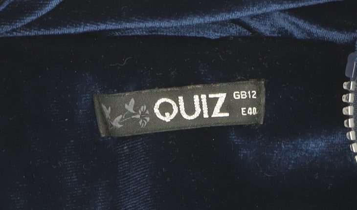 Quiz Women's Blue Puffer Jacket - Size 12