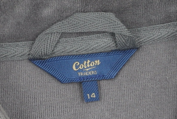 Cotton Traders Women's Grey Velour Jacket Size 14