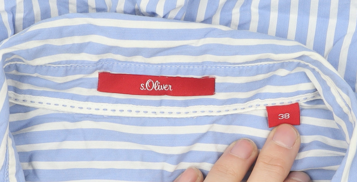 s.Oliver Women's Blue Striped Button-Up Shirt, UK 10