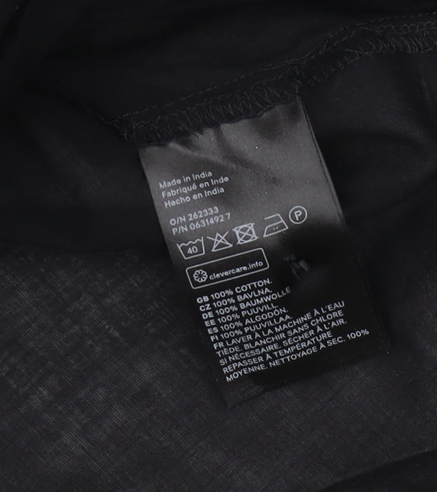 H&M Women's Black Blouse Size 6, Cotton, Long Sleeve