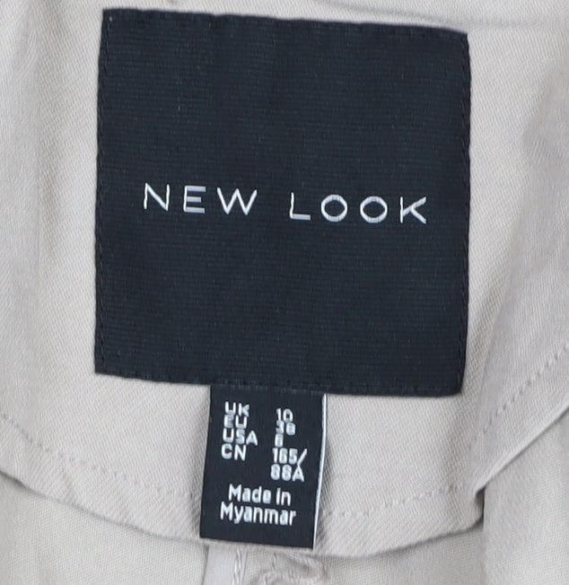 New Look Women's Beige Mid-Length Overcoat - Size 10
