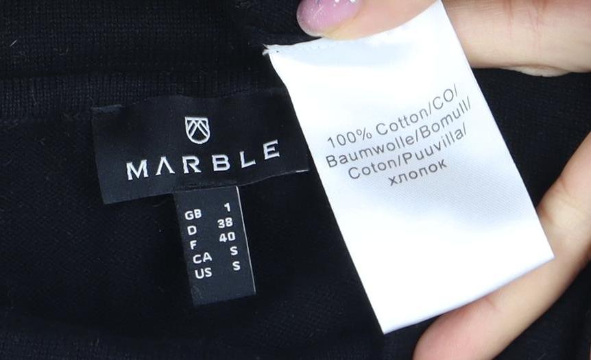 Marble Women's Black Pullover Cowl Neck Jumper, Size 12