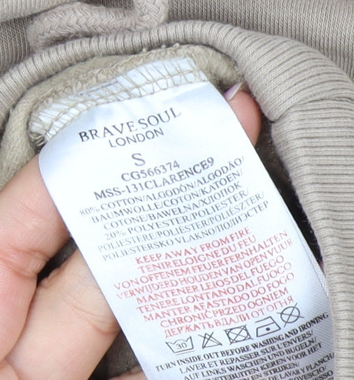 Brave Soul Men's Beige S Pullover Hoodie