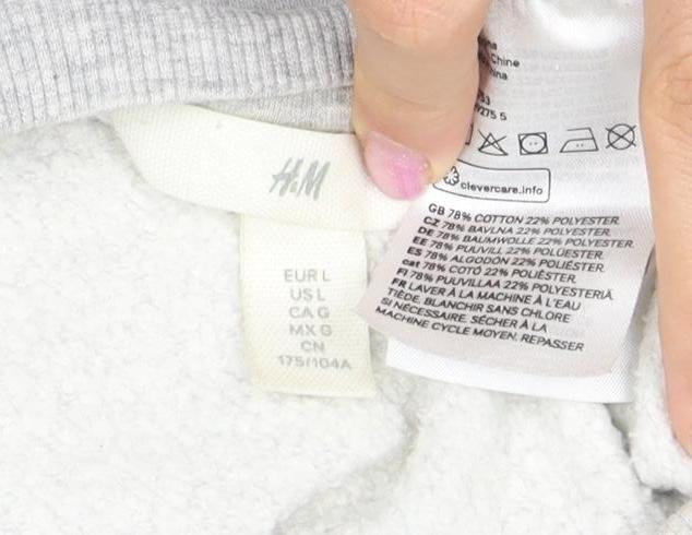H&M Grey Unisex Sweatshirt Size 12 - Casual Pullover