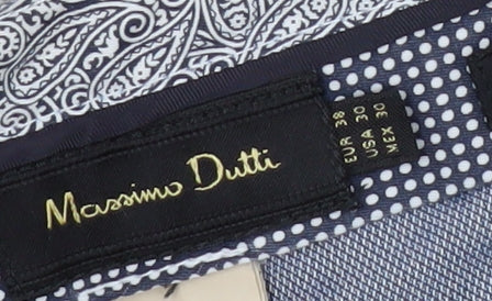Brand and care label for Massimo Dutti Men's Grey Chino Trousers, size M
