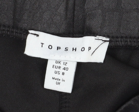 Topshop Women Black Leggings Size 12 Elastic Waist