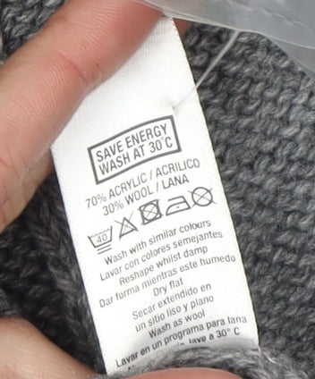 Wallis Women's Grey Cardigan Size 12 Acrylic Wool