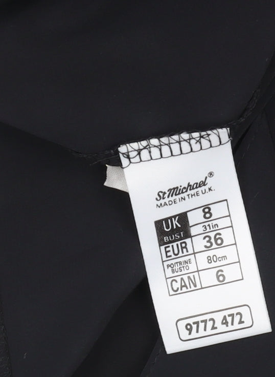 Marks & Spencer Women's Black Button Blouse Size 8