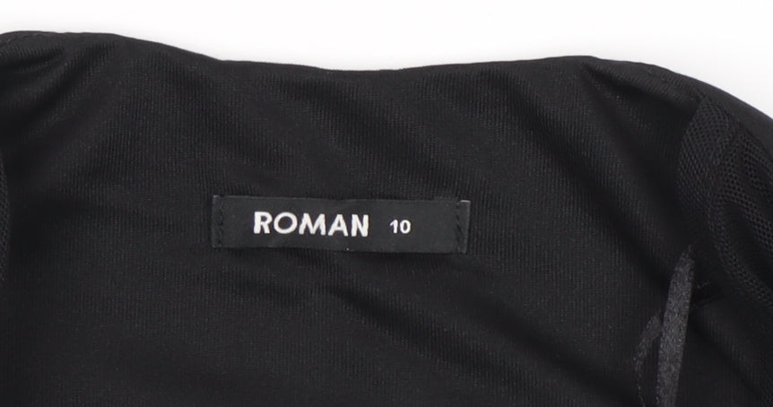 Roman Women's Black Bodycon Party Dress Size 10