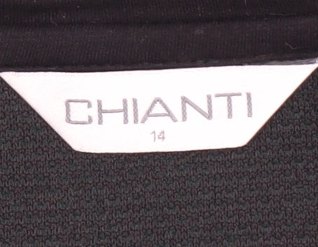 Chianti Women's Green Pullover Jumper, Size 14, Zip Accents