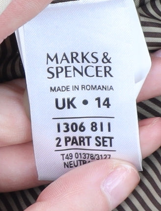 Marks & Spencer Women's Beige Long Overcoat Size 14