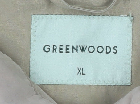 Greenwoods Men's Beige XL Basic Jacket with Zip Closure