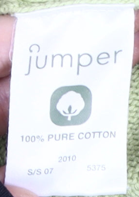 Jumper Women's Green Cable-Knit Cardigan L