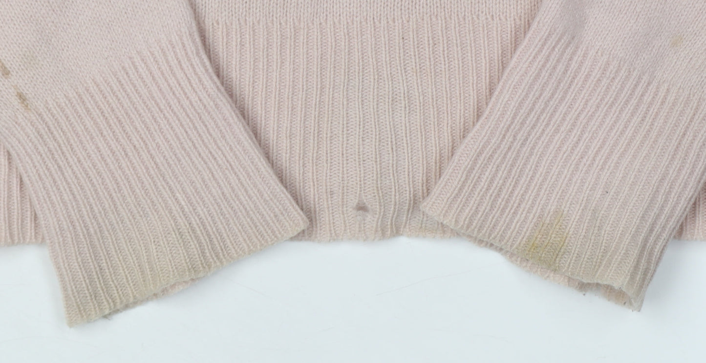 Additional view of GANT Women's Pink Wool V-Neck jumper, size S