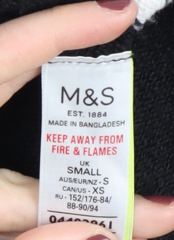 Marks & Spencer Women's Black Striped Pullover, Size S