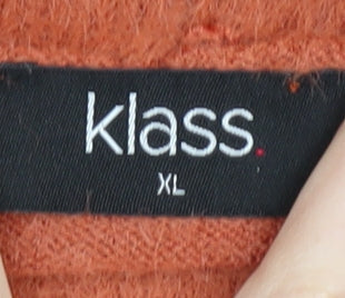 Klass Women's Orange XL Cowl Neck Pullover Jumper